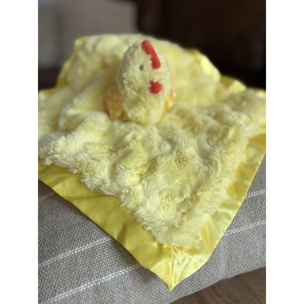 Cloud Island Yellow Chick Baby Security Blanket Plush Lovey Satin Trim SWBP21014